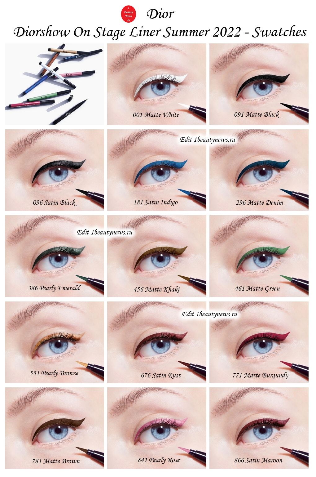 Dior Diorshow On Stage Liner Summer 2022 - Swatches